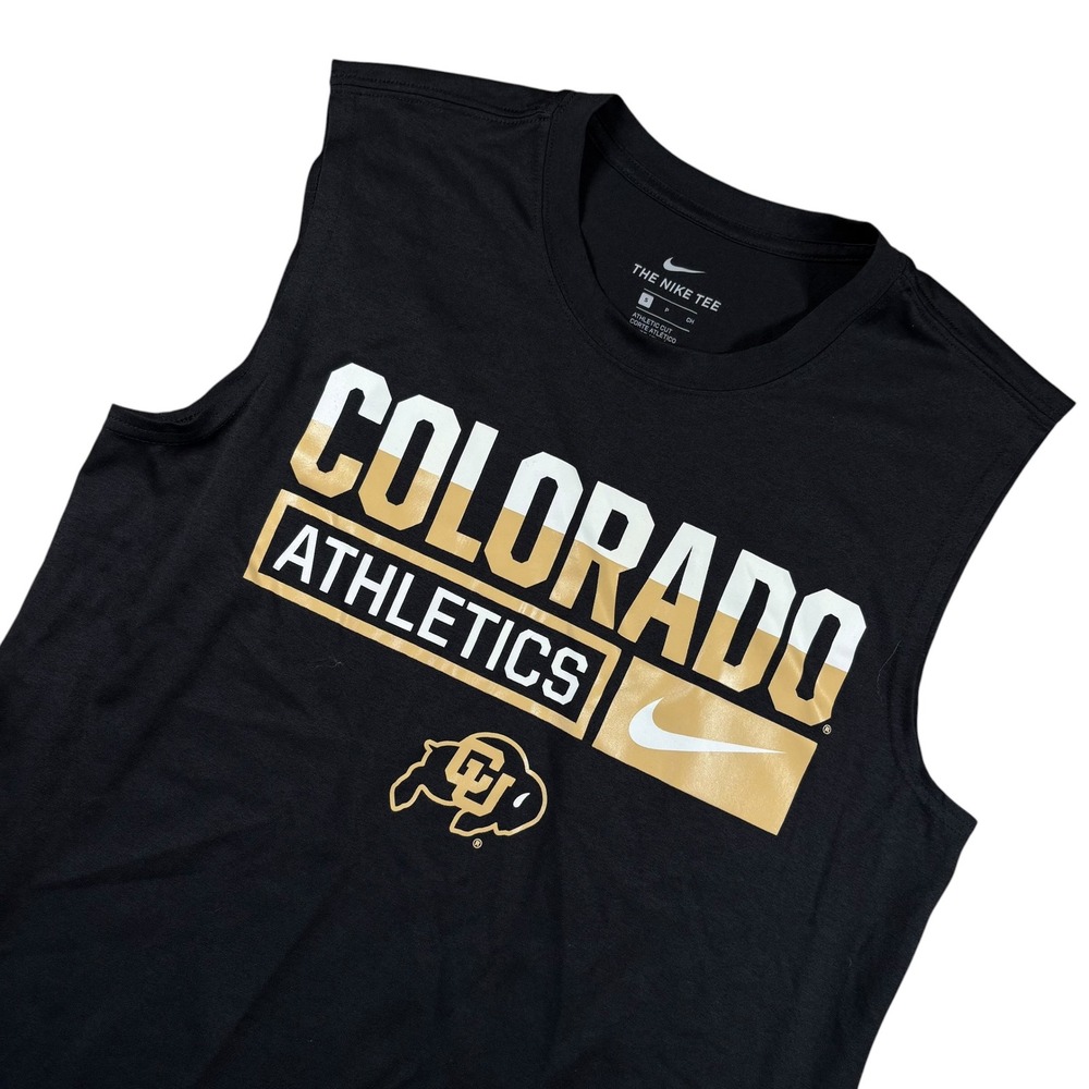 Nike Colorado Buffaloes Sleeveless Shirt Mens S Black CU Buffaloes Dri-FIT Gym